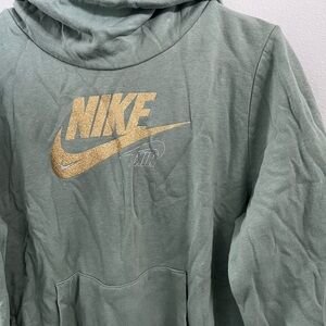 Nike Club Fleece Glitter Funnel Neck Hoodie | Medium